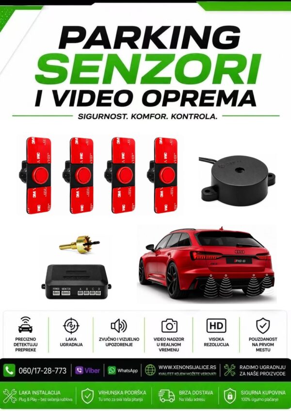 FABRICKI MODEL CRVENI PARKING SENZORI ZA ZVUCNIM SIGNALOM