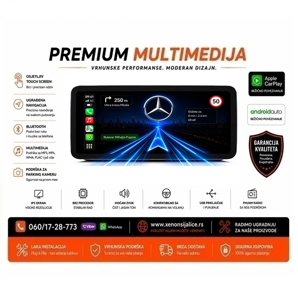 MERCEDES CLS KLASA MULTIMEDIJA ANDROID,CAR PLAY NAVIGACIJA TOUCH SCREEN 10 INCA