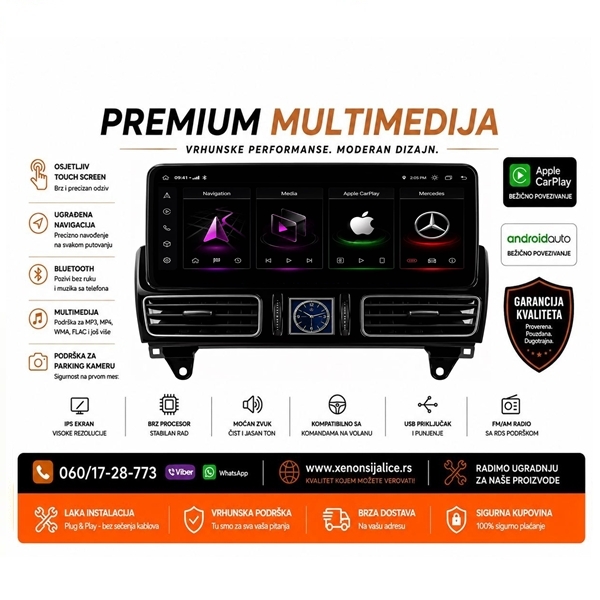 MERCEDES ML/GL MULTIMEDIJA ANDROID,CAR PLAY NAVIGACIJA TOUCH SCREEN 10 INCA