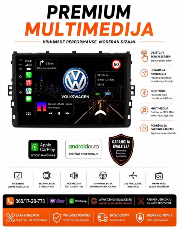 VW GOLF 8 MULTIMEDIJA NAVIGACIJA TOUCH SCREEN 10 INCA ANDROID,CAR PLAY