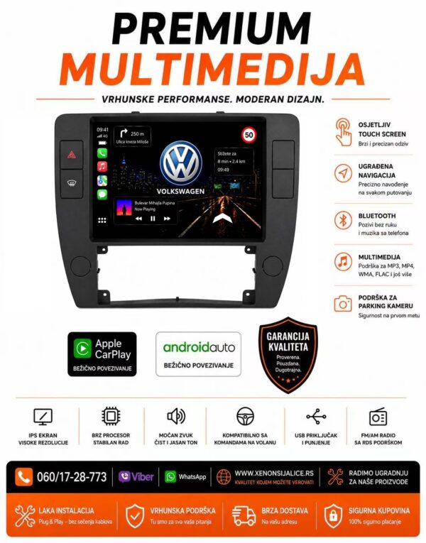 VW PASSAT B5 MULTIMEDIJA NAVIGACIJA TOUCH SCREEN 10 INCA ANDROID,CAR PLAY