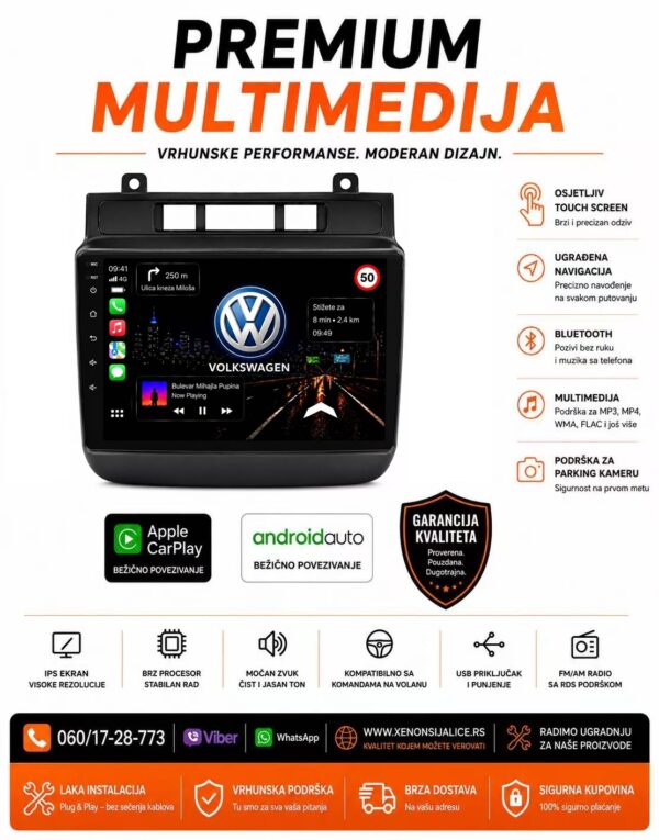 VW TOUAREG MULTIMEDIJA NAVIGACIJA TOUCH SCREEN 10 INCA ANDROID,CAR PLAY