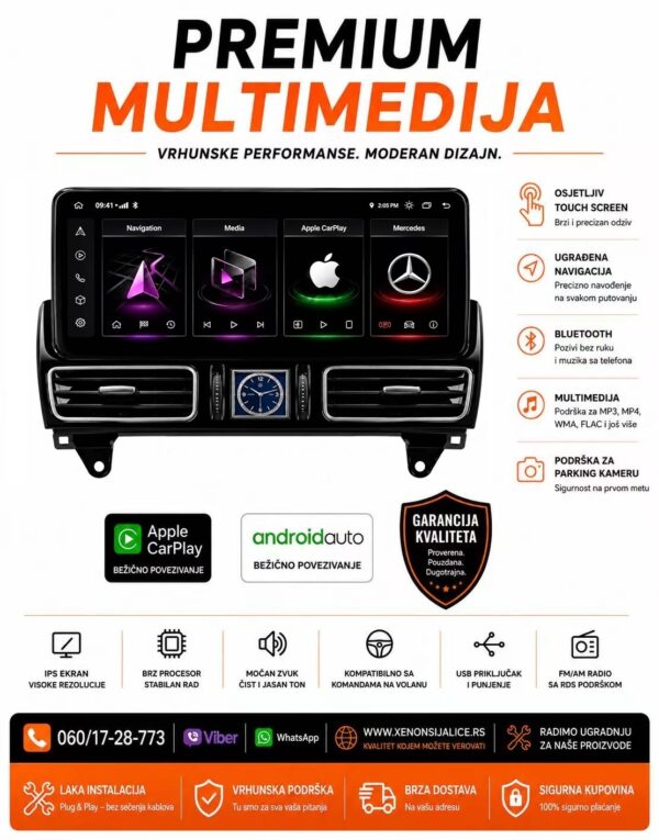 MERCEDES ML/GL MULTIMEDIJA ANDROID,CAR PLAY NAVIGACIJA TOUCH SCREEN 10 INCA