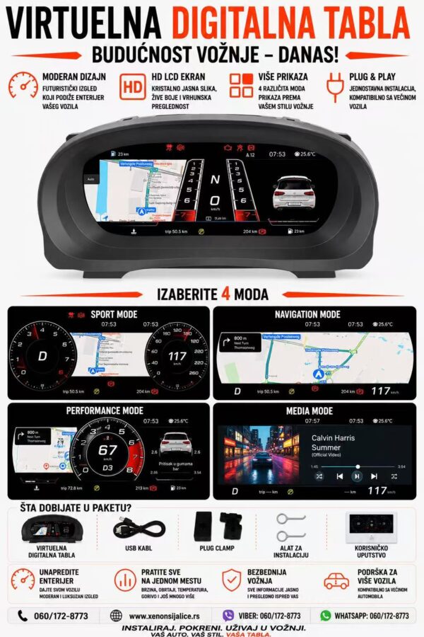 VIRTUELNA DIGITALNA TABLA VW GOLF 6