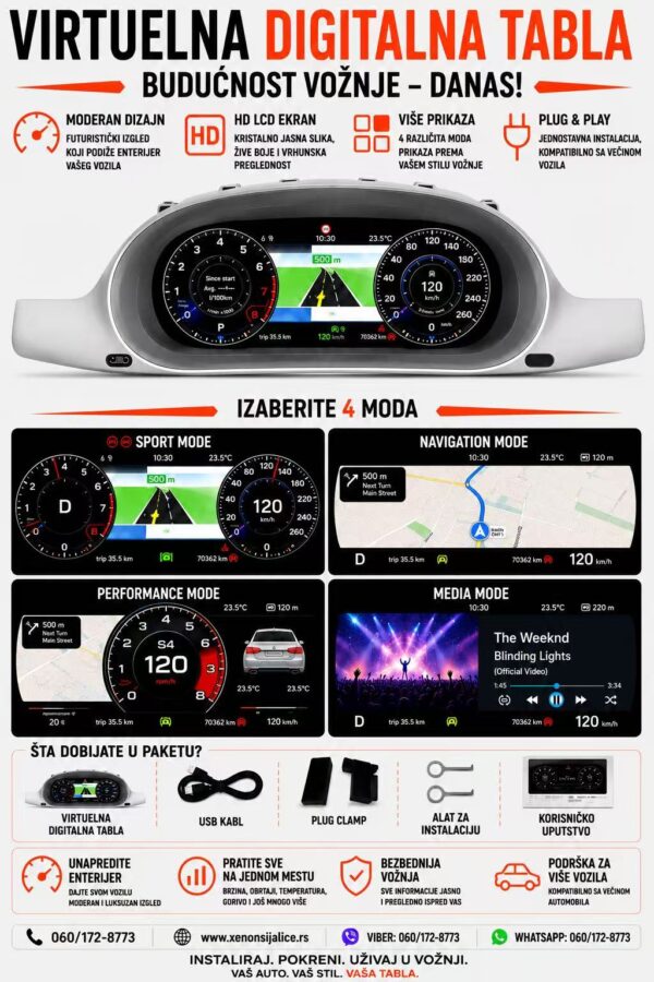 VIRTUELNA DIGITALNA TABLA VW PASSAT B6