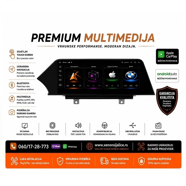 BMW X1 F48 ANDROID I CAR PLAY MULTIMEDIJA NAVIGACIJA TOUCH SCREEN 12 INCA