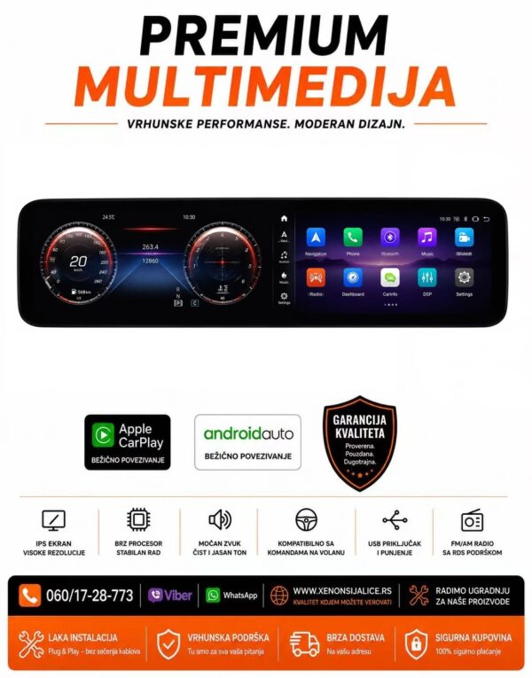 MERCEDES E KLASA W 213 VIRTUELNA TABLA I MULTIMEDIJA ANDROID,CAR PLAY NAVIGACIJA TOUCH SCREEN 12 INCA