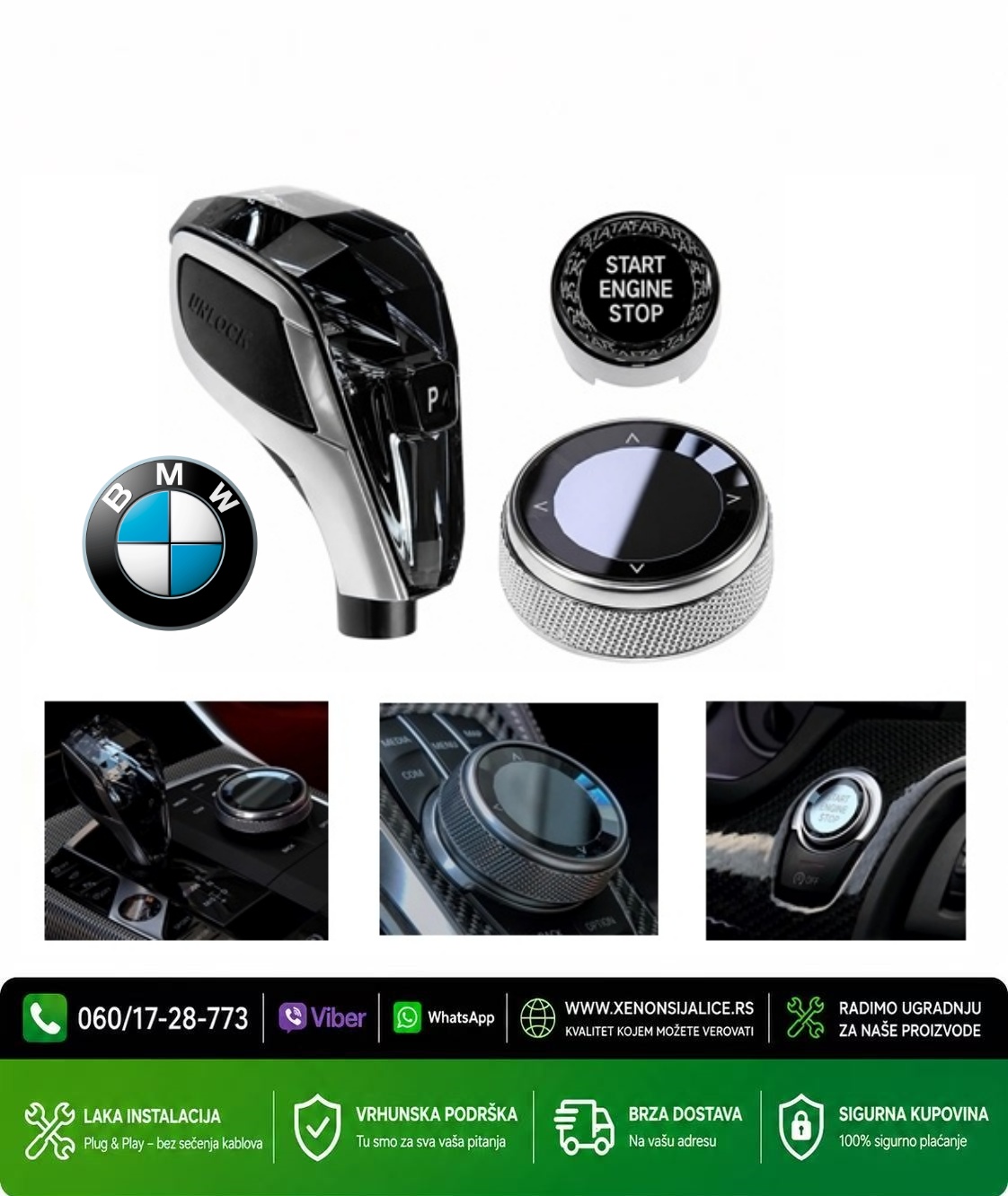 RUCICA MENJACA KRISTALNA,START STOP DUGME I DZOJSTIK BMW G SERIJA