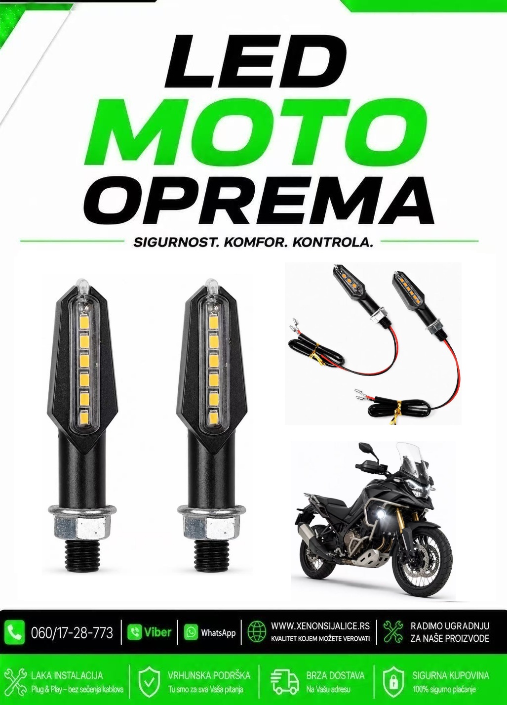 LED MIGAVCI ZA MOTORE UNIVERZALNI SET 6CM X 2CM