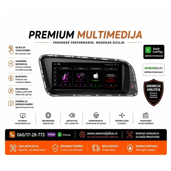 AUDI Q5 ANDROID,CAR PLAY MULTIMEDIJA NAVIGACIJA TOUCH SCREEN 8 INCA