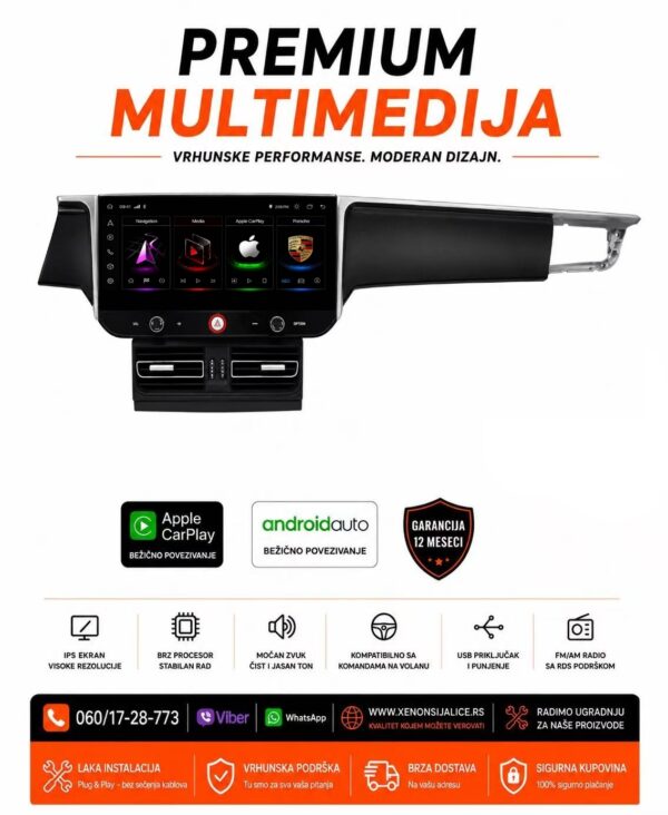 PORSCHE MACAN MULTIMEDIJA NAVIGACIJA TOUCH SCREEN 12 INCA ANDROID,CAR PLAY TESLA STYLE