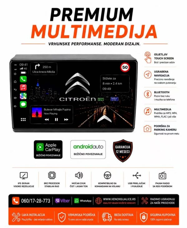 CITROEN JUMPER MULTIMEDIJA ANDROID,CAR PLAY NAVIGACIJA TOUCH SCREEN 10 INCA
