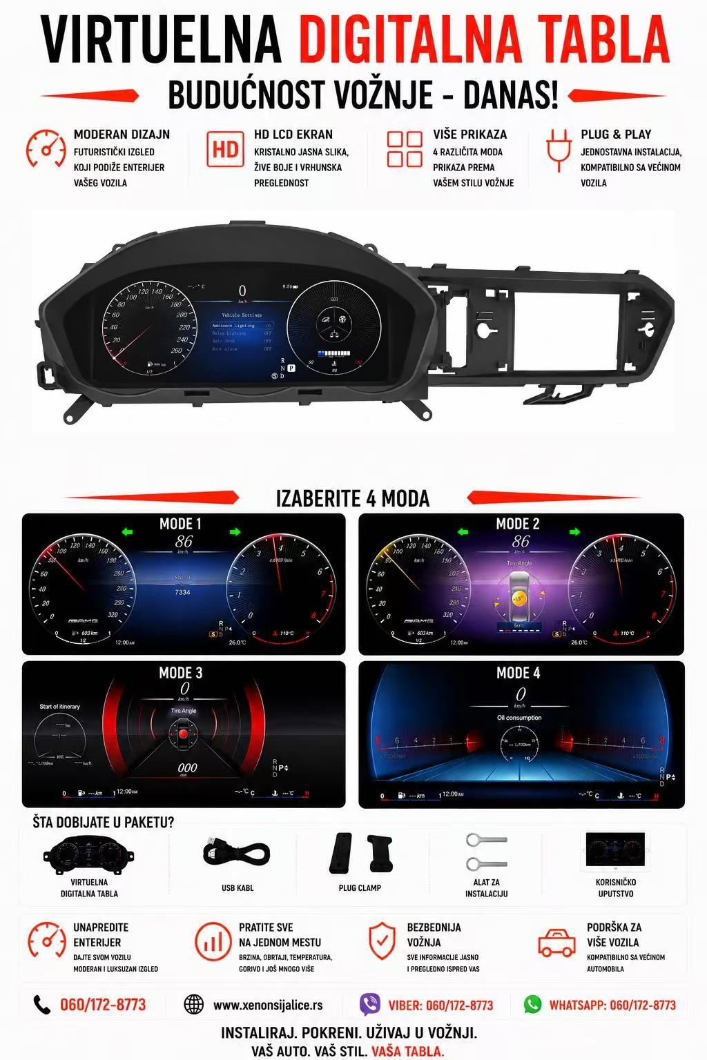 VIRTUELNA DIGITALNA TABLA MERCEDES C KLASA W204