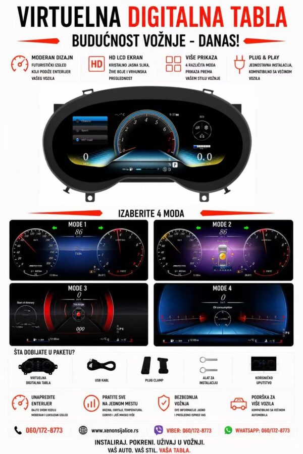 VIRTUELNA DIGITALNA TABLA MERCEDES A KLASA W176