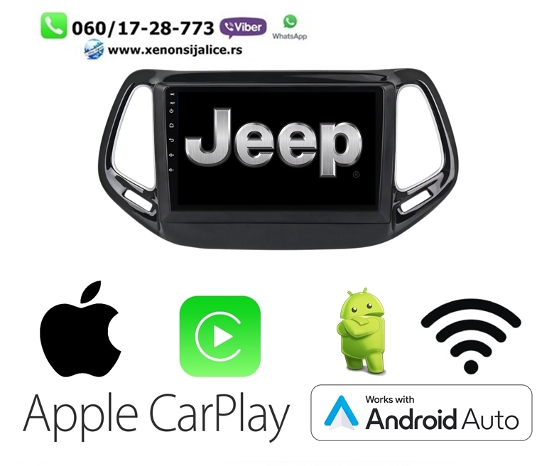 JEEP MULTIMEDIJA ANDROID,CAR PLAY NAVIGACIJA TOUCH SCREEN 10 INCA