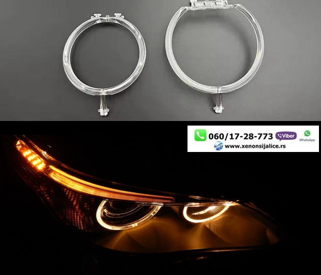 LED DNEVNO SVETLO FABRICKI MODEL U FARU LED PRSTENOVI BMW 5 E60 LCI