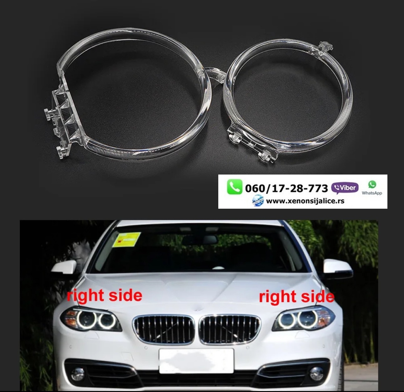 LED DNEVNO SVETLO FABRICKI MODEL U FARU LED PRSTENOVI BMW 5 F10 LCI