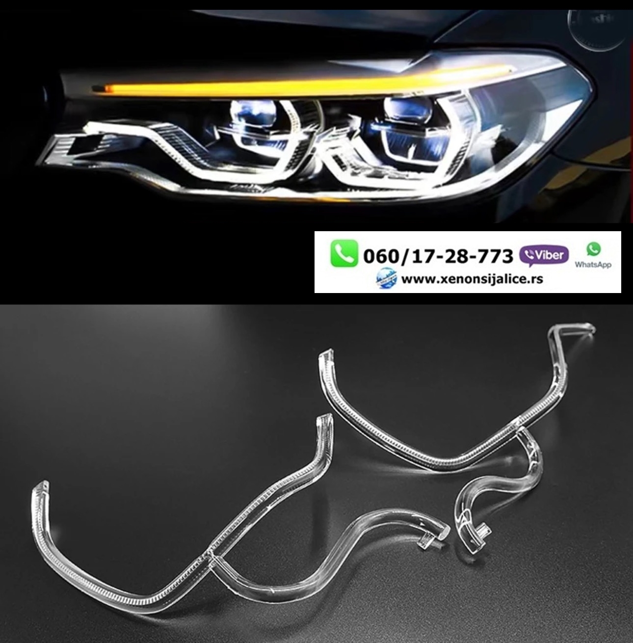 LED DNEVNO SVETLO FABRICKI MODEL U FARU LED PRSTENOVI BMW 5 G30 LED