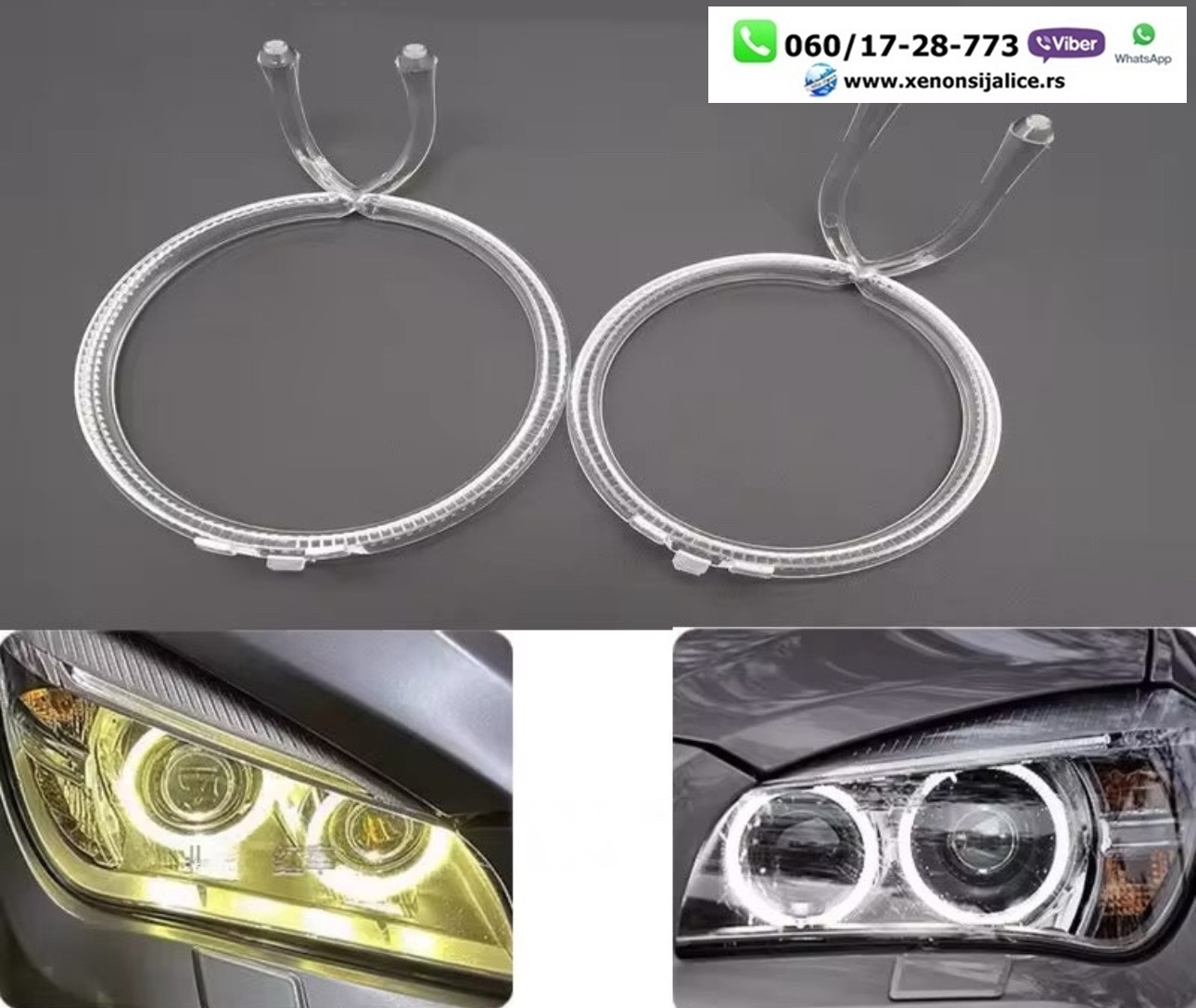 LED DNEVNO SVETLO FABRICKI MODEL U FARU LED PRSTENOVI BMW X1 E84 XENON LCI