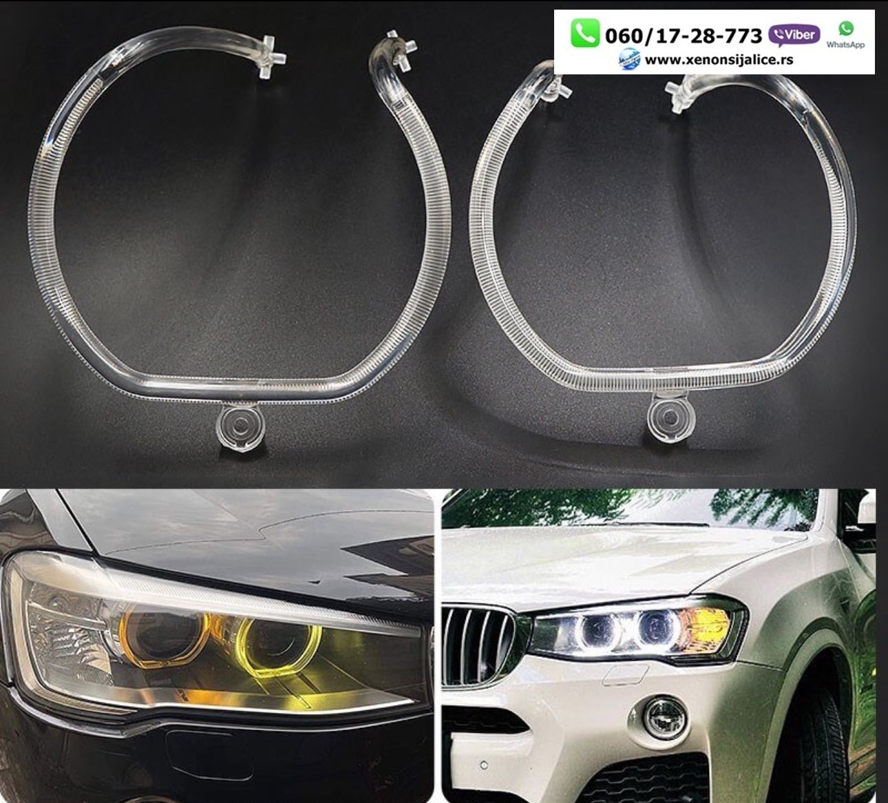 LED DNEVNO SVETLO FABRICKI MODEL U FARU LED PRSTENOVI BMW X3 F25