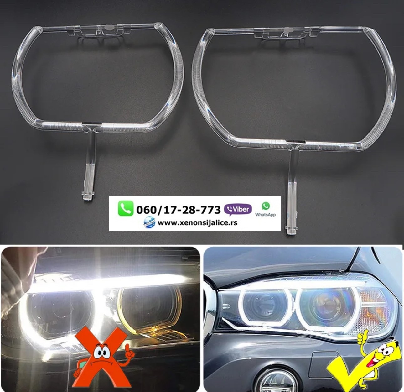 LED DNEVNO SVETLO FABRICKI MODEL U FARU LED PRSTENOVI BMW X5 F15 XENON