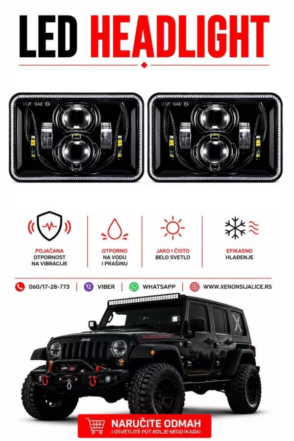 LED FAROVI UNIVERZALNI 16CM X 10CM 2 X 60W