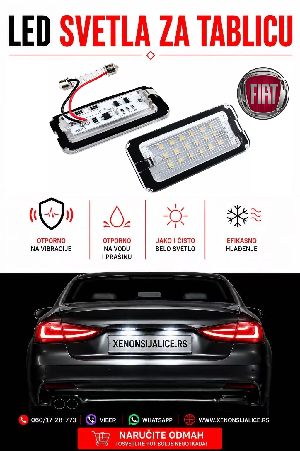 FIAT LED SVETLA ZA TABLICU MODEL 2 LAMPA MODUL ZA TABLICU