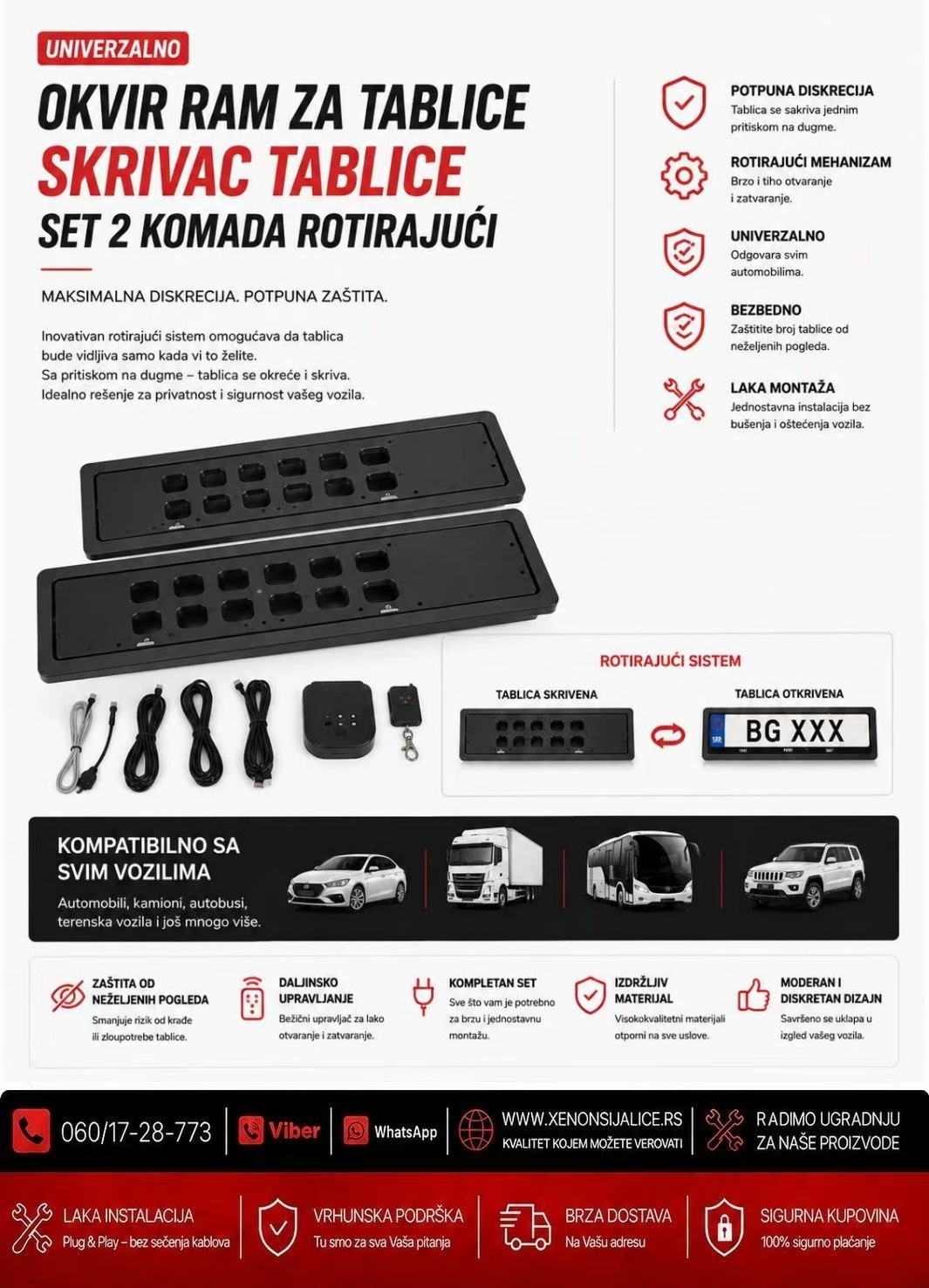 OKVIR RAM ZA TABLICE SKRIVAC TABLICE SET 2 KOMADA ROTIRAJUCI