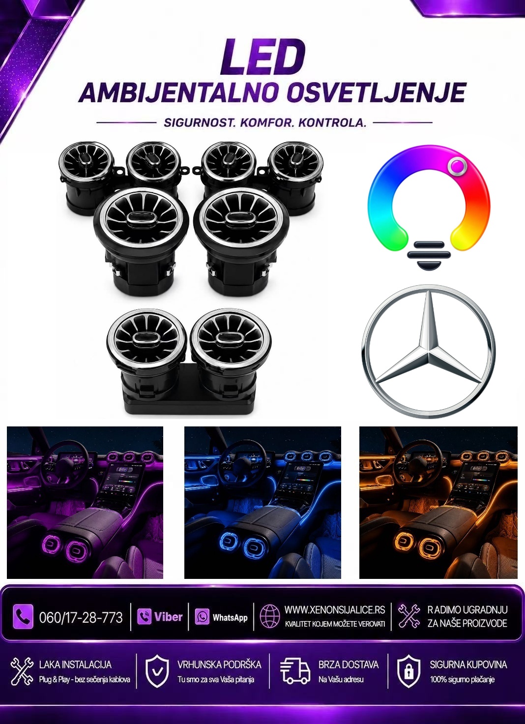 LED AMBIJENTALNO OSVETLJENJE MERCEDES E KLASA W213