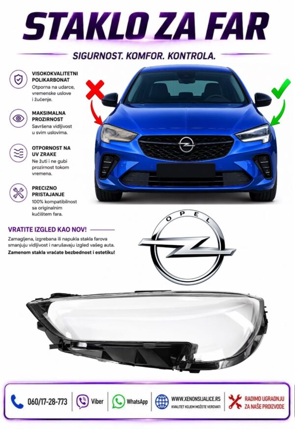 STAKLO FARA OPEL INSIGNIA 20-22 STAKLO ZA FAR