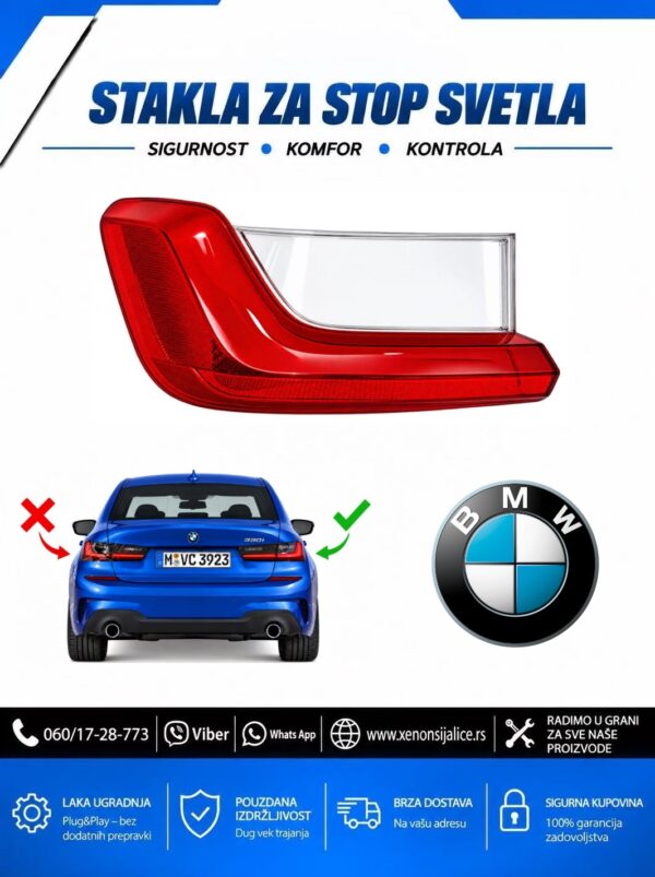 STAKLO ZA STOP SVETLO SPOLJNO BMW 3 G20 19-23