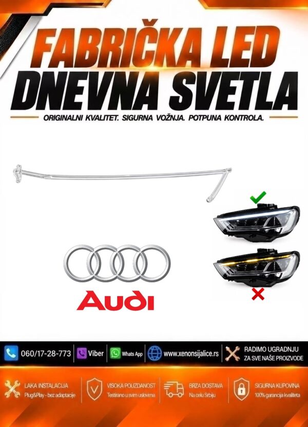 LED DNEVNO SVETLO FABRICKI MODEL U FARU AUDI A3 12-16 XENON