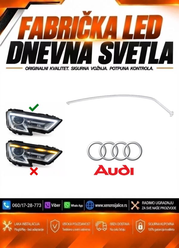 LED DNEVNO SVETLO FABRICKI MODEL U FARU AUDI A3 16-20 XENON