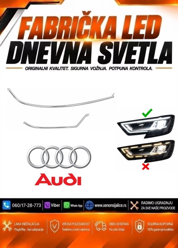 LED DNEVNO SVETLO FABRICKI MODEL U FARU AUDI A3 16-20 LED
