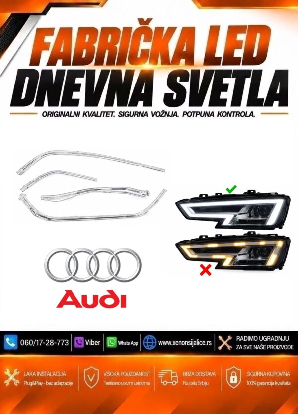 LED DNEVNO SVETLO FABRICKI MODEL U FARU AUDI A4 16-20 LED