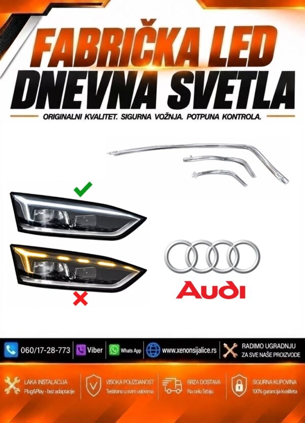 LED DNEVNO SVETLO FABRICKI MODEL U FARU AUDI A5 16-20 LED
