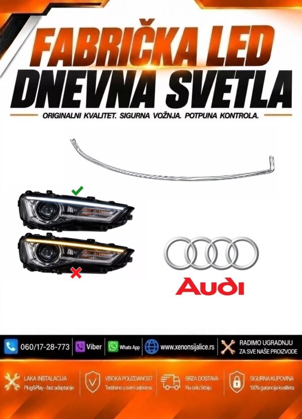 LED DNEVNO SVETLO FABRICKI MODEL U FARU AUDI A6 15-18 XENON