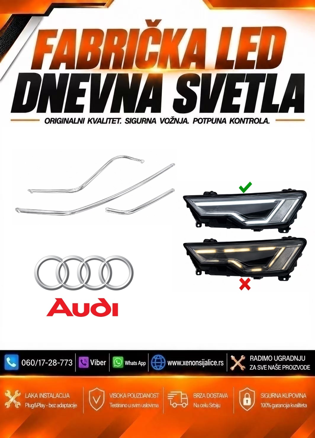 LED DNEVNO SVETLO FABRICKI MODEL U FARU AUDI A6 18-24 LED