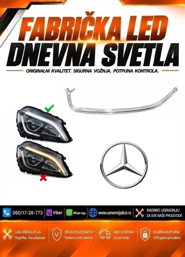 LED DNEVNO SVETLO FABRICKI MODEL U FARU MERCEDES A KLASA 15-18 XENON