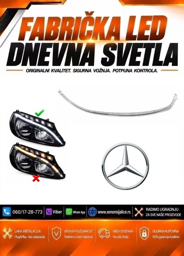 LED DNEVNO SVETLO FABRICKI MODEL U FARU MERCEDES C KLASA 14-18 LED