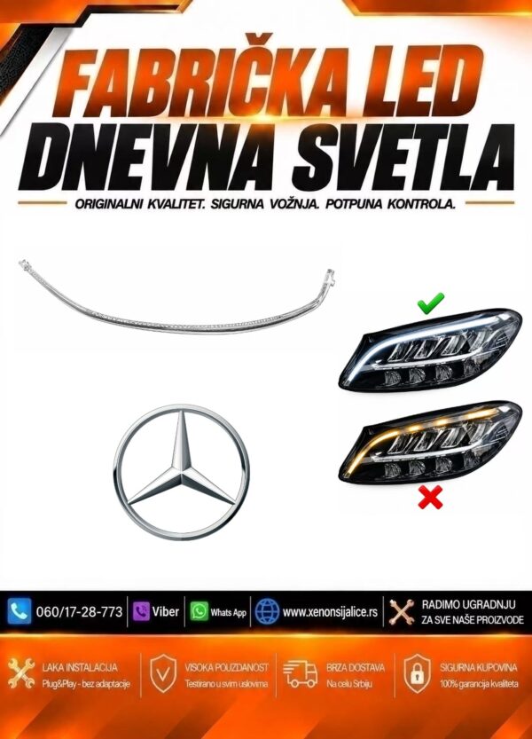 LED DNEVNO SVETLO FABRICKI MODEL U FARU MERCEDES C KLASA 18-21 LED