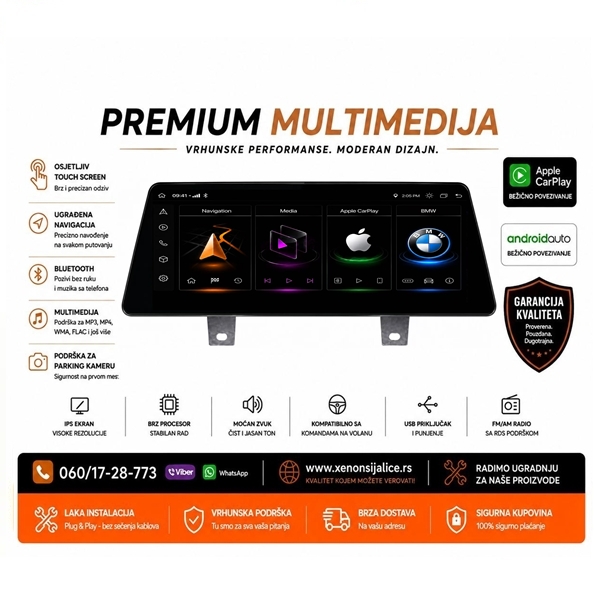 BMW 5 G30 ANDROID,CAR PLAY MULTIMEDIJA NAVIGACIJA TOUCH SCREEN 10 INCA
