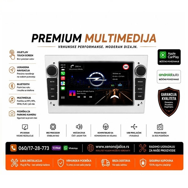 OPEL MULTIMEDIJA ANDROID,CAR PLAY NAVIGACIJA TOUCH SCREEN 7 INCA