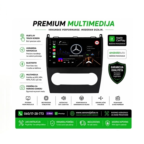 MERCEDES A,B KLASA MULTIMEDIJA ANDROID,CAR PLAY NAVIGACIJA TOUCH SCREEN 10 INCA