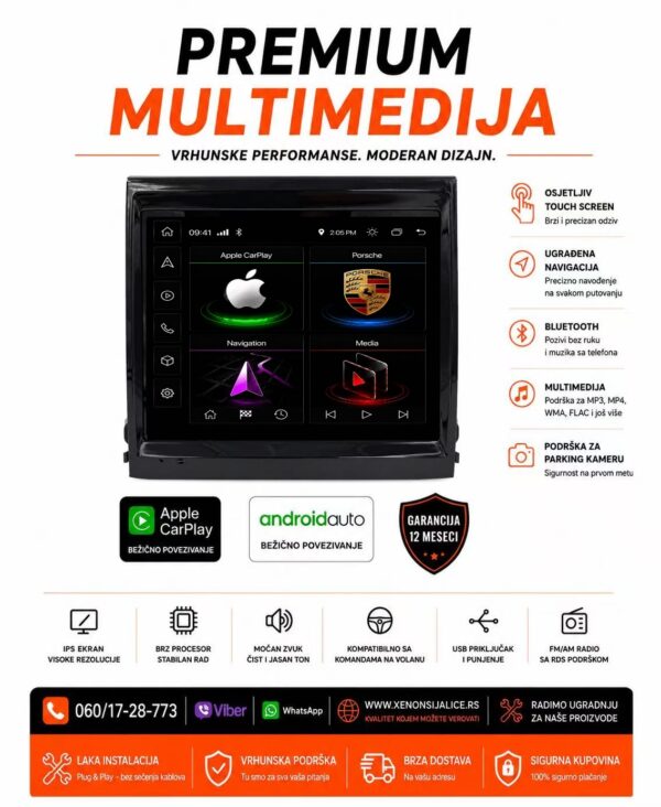 PORSCHE CAYENNE MULTIMEDIJA NAVIGACIJA TOUCH SCREEN 9 INCA ANDROID,CAR PLAY TESLA STYLE