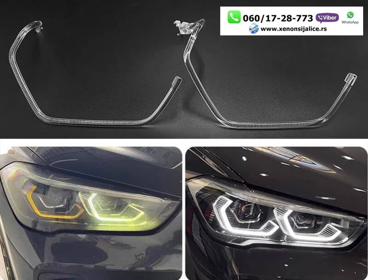 LED DNEVNO SVETLO FABRICKI MODEL U FARU LED PRSTENOVI BMW X1 F48 LCI