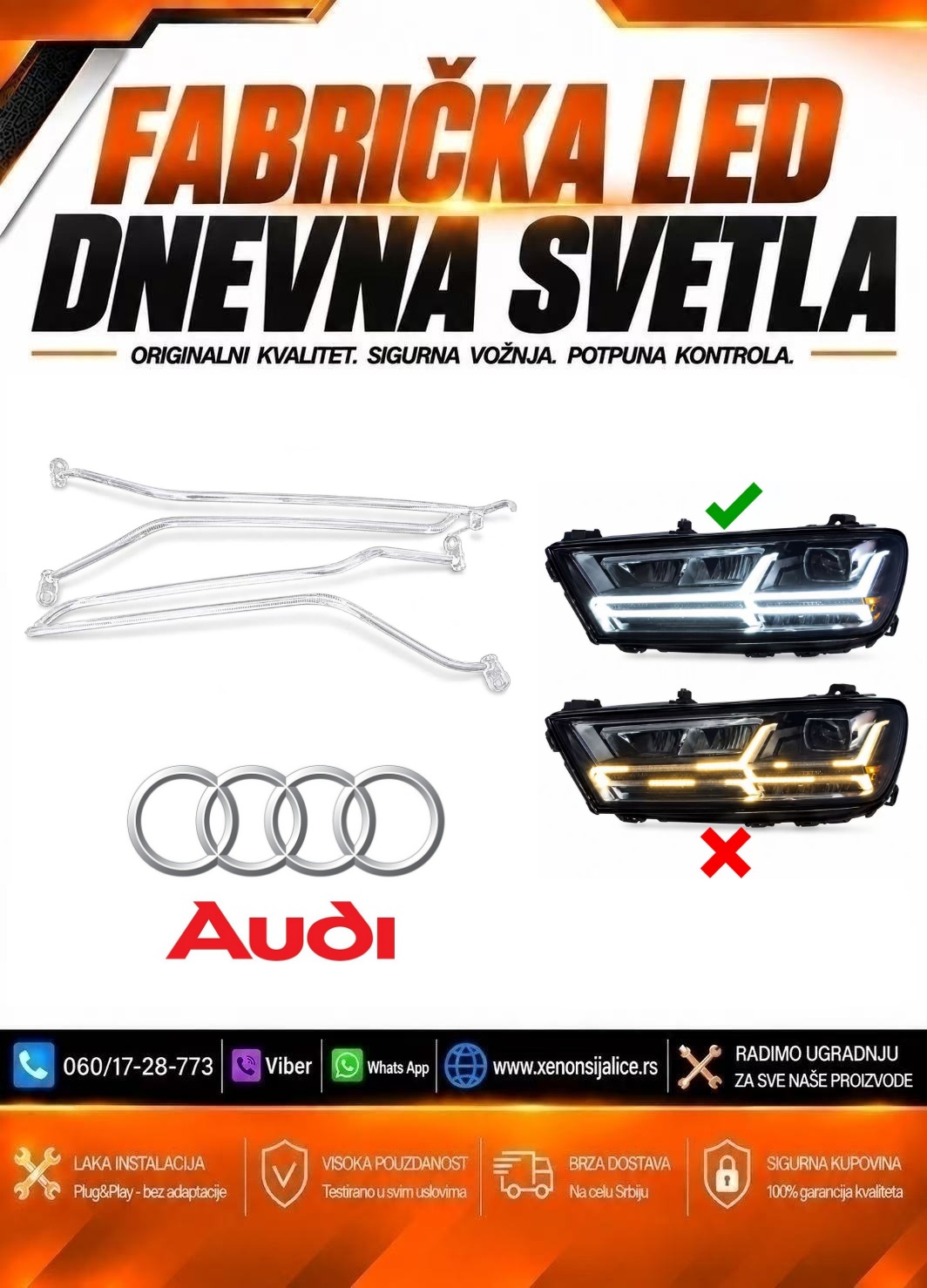 LED DNEVNO SVETLO FABRICKI MODEL U FARU AUDI Q7 15-20 LED