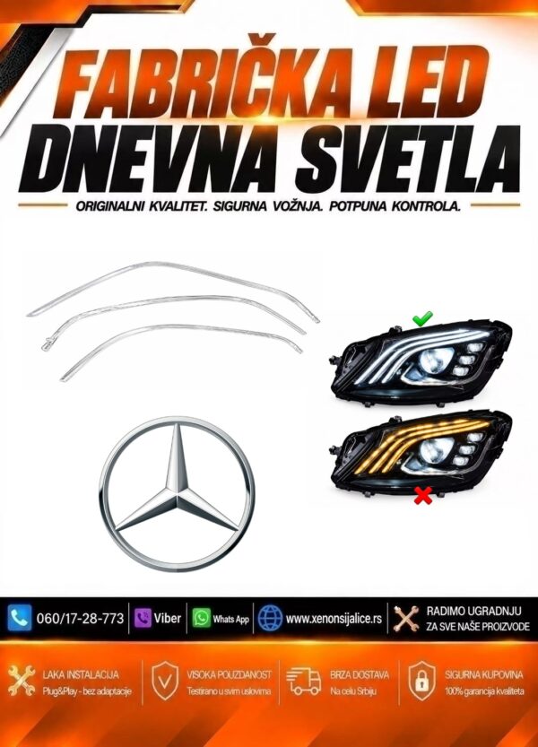 LED DNEVNO SVETLO FABRICKI MODEL U FARU MERCEDES S KLASA 17-20 LED