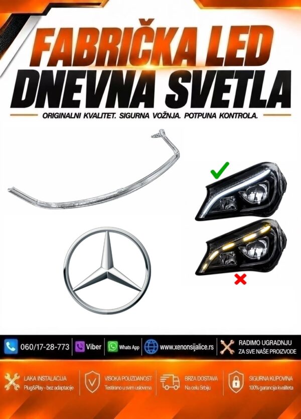 LED DNEVNO SVETLO FABRICKI MODEL U FARU MERCEDES CLA 16-19 LED