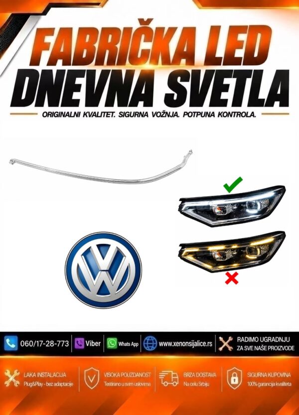 LED DNEVNO SVETLO FABRICKI MODEL U FARU VW PASSAT B8 15-20 LED